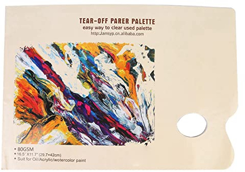 Pwshymi A3 Tear Off Paper Palette, Einweg-Farbanpassungspapier, Auslaufsichere für Aquarell-Ölgemälde-Gouache Tasktray