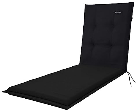 Doppler Auflage Rollliege Motion XL Anthrazit I Gartenliege-Polster 195x60x8cm aus Baumwolle & Polyester I Liegestuhl-Auflage weich & bequem I Liegenauflage zum Festbinden an Rollliege