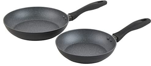 Russell Hobbs RH02834EU7 Metallic Marble 2 Piece Frying Pan Set - Non-Stick Cooking Pans 20/24cm, Induction Hob Suitable, Soft Grip Handles, Cook With Little To No Oil, Lightweight Forged Aluminium
