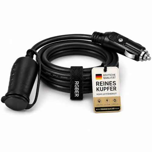 RGBer® Zigarettenanzünder 12V Verlängerungskabel | Zigarettenanzünder Verlängerung für Auto Kühlbox und Kompressor Kühlbox geeignet