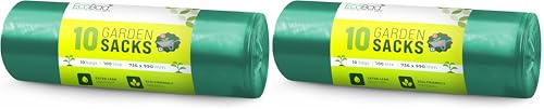 100Litre,10 Heavy Duty Garden Sacks Bags-Made from Recycled Waste - EcoBag (Pack of 2)