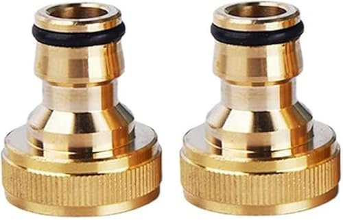 IBC Container Zubehör, IBC Adapter S60x6 Messing Doppel Auslaufhahn Auslaufventil Wasserhahn Mit Hebelgriff, 3/4 IBC Auslaufhahn Gartenhahn Mit Tankabdeckung Endkappe (Doppelkopfadapter)