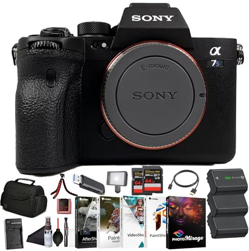 Sony α7S III Full-Frame Mirrorless Camera Body (ILCE-7SM3/B) – 12.1 MP BSI Sensor, 4K 120p 10-Bit Video | 2 x 64GB Memory Card, 3 x NP-FZ-100 Battery, Case, External Charger and More