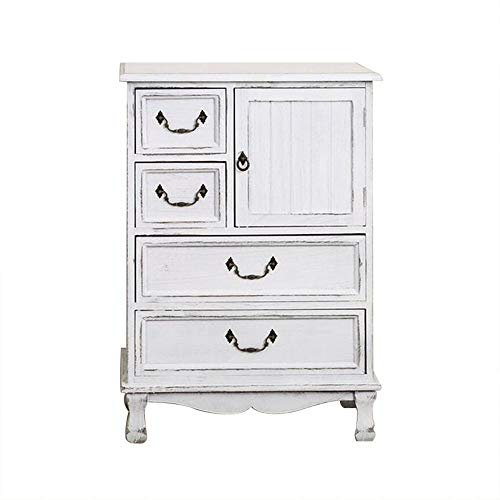Nachttisch Nachttisch Nachttisch|Alter Holzschrank|Spind-Nachttisch|Große Schublade Großräumiges Schließfach|Schlafzimmer-Holzschrankrahmenstruktur (Farbe: Weiß, Größe: 57X31,5X83CM Beauty Comes