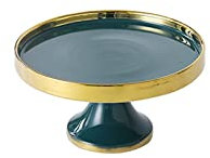Xilin-872 Cake Stand Ceramic Dessert Table, Cake Plate, Glass Cover, Commercial Cake Tray, High Foot Plate, Display Stand, Fruit Tray Cake Holder(Color:A,Size:S)