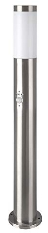 LED Steh Lampe Bewegungsmelder Garten Terrassen Beleuchtung Edelstahl Außen Leuchte silber