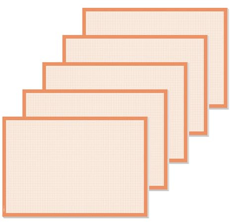 SIGEL Millimeterpapier Block DIN A2 extra groß 5er Set | HO270/5, 30 Blatt je Block in Orange aus nachhaltigem Papier