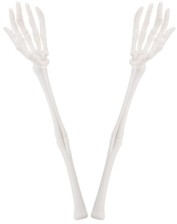 HOLIDYOYO 1pair Realistic Skeleton Hand Salad Tongs of Halloween Skull Arm Props for Spooky Decor Party Use for Halloween Decorations and Themed Events Lifelike Design