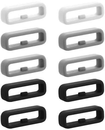 kwmobile Klockarmband öglor för 20 mm smartwatch armband (universal) (set med 10) – TPU och silikon ersättning klockarmband slinga – flerfärgad