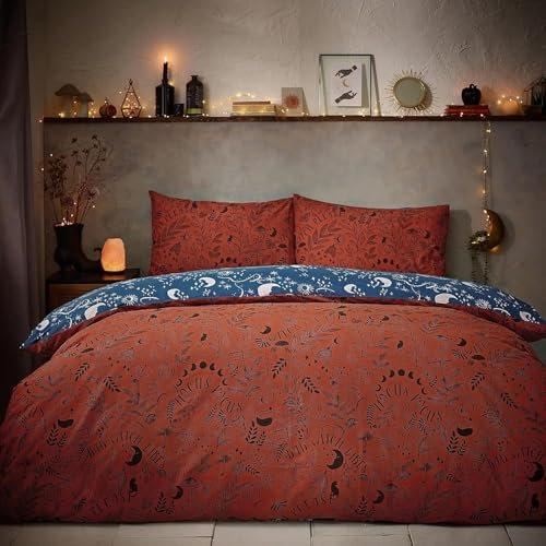 Bettdecke 200x220 Ohne Bezug Nutzbar, Sonne Mond Sterne Kürbis Bettdecken Waschbar Ganzjahresdecke Boho 4 Jahreszeiten Steppdecke, Bettzeug Microfaser mit 2 Kissenbezug für Sommer Winter Doppelbett