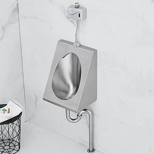SIMAIT Urinal Troughs,Wall Hung Urinal 304 Stainless Steel Urinal, Commercial Residential Use Bathroom Toilet Urinal, Modern Wall-Mounted High-Efficiency Washout Urinal, for Hotel/Bar/Airport