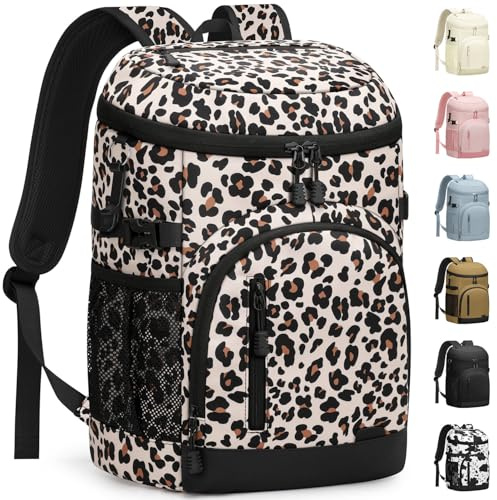 Pritent Kühlrucksack, isoliert, wasserdicht, 30/45 Dosen, Rucksack, Kühler, auslaufsicher, Lunch-Rucksack für Männer und Frauen, tragbare weiche Kühltasche für Strand, Camping, Reisen, Picknick