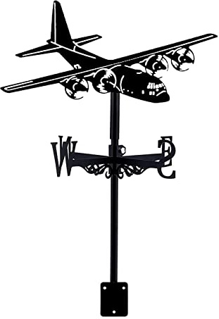 Girouette rétro en métal pour cour, extérieur, girouette en fer forgé, girouette décorative en métal pour jardin, transport, avion de ligne, kit d'indicateur de direction pour