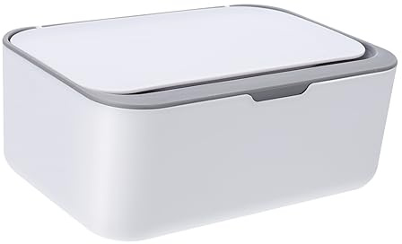 BAZEITFLOW Caja de Pañuelos Húmedos y Secos, Organizador Portátil de PP Tapa, Blanco, Ligero, Adecuado para Oficina y Coche