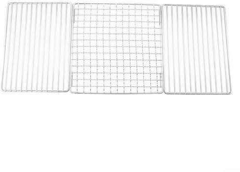 Grille de barbecue pliable 50 x 20 cm en maille d'acier inoxydable avec sac pour les aventures en plein air