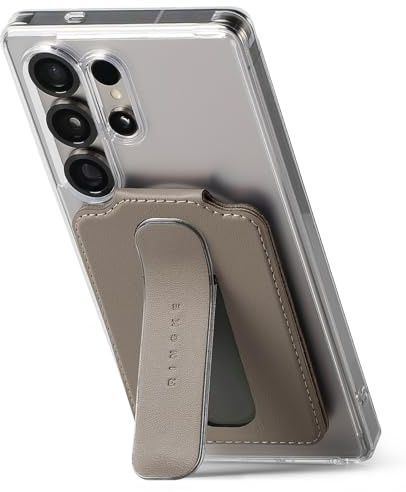 Ringke Slide Grip Wallet Magnetic Edge Tarjetero Movil Diseñado para Funda Samsung Galaxy, Billetera de Tarjeta Compatible con MagSafe + Agarre del Teléfono + Soporte para Teléfono - Taupe Brown