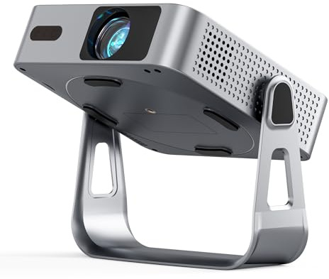 Smart Beamer Offizielle App Mini Projektor 4K mit Autofokus ＆ Trapezkorrektur, VOPLLS 700ANSI 1080P Full HD WiFi6 Bluetooth Beamer Klein Heimkino/Outdoor Projector für Handy (Silber)