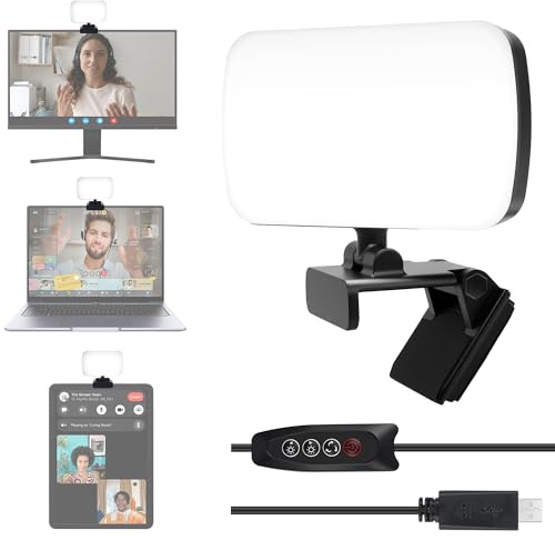 Arotelicht LED Videokonferenz Licht USB mit Clip, 120 LEDs | 3 Lichtfarben | 10 Helligkeiten | 360°Drehbar Streaming-Licht, Fotolicht, Videolicht für Computer Webcam, Laptop, PC-Monitor, Büro Desktop