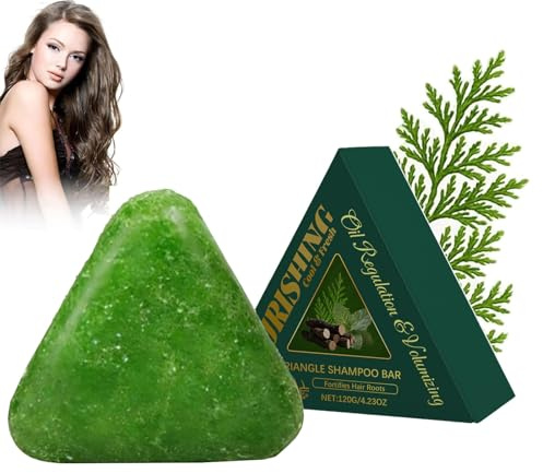 Nature Triangle Shampoo Bar, Pflanzliches Festes Shampoobar, Sanfte Reinigung und Nährende Pflege für Frauen Und Männer(120g)