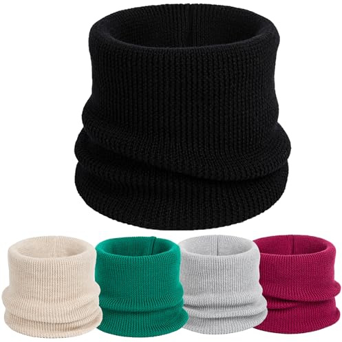 molti Kinder Schlauchschal aus 100% Merinowolle – warmer & atmungsaktiver Loop Schal für Jungen & Mädchen, OEKO-TEX zertifiziert, Winter & Herbst, Größe 52–54, in 5 Farben (schwarz)