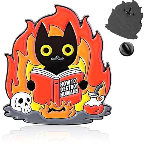 Niedlicher Schwarzer Katzen Anstecker Pin Emaille-Anstecker für Kleidung, Rucksack, LGBTQ+ Accessoires Emaille Brosche Anstecknadel Schwarze, Männer Frauen Jacken, Hüte, Tier Brosche
