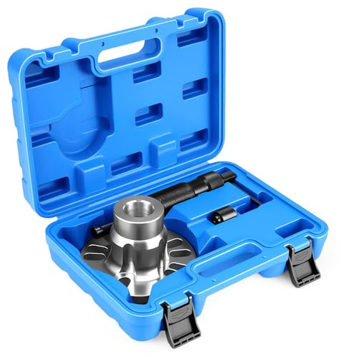 Wvoillty 10T Hydraulischer Radnaben Abzieher Profi-Set, Universell für 4/5-Loch Felgen (96-125mm), Antriebswellen Ausdrücker mit manueller Hydraulikpumpe