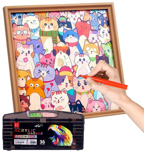 Nankoyal Cadre pour Photo De Puzzle - Décoration Maison en Bois Mignon Et Drôle,Puzzle de Dessin pour avec Marqueurs | pour Garçons Filles Maison Intérieur École Anniversaire Noël Jour des