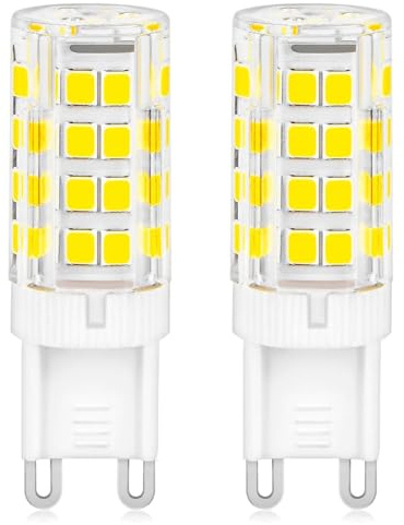 DAFNE Confezione da 2 lampadine LED G9, luce bianca calda 4000k 600lm 7W equivalente a una lampada alogena da 60W, lampadina G9 AC 220-240V senza sfarfallio, per camera da letto, soggiorno