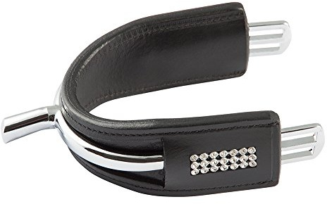 PFIFF 102299 Sporen-Stiefel-Schutz mit Strass, schwarz-weiß