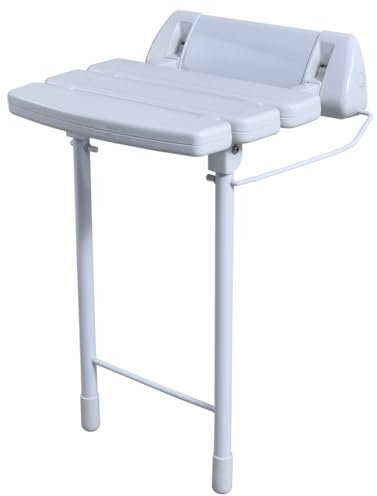 Taps2Traps® Wall Mounted Fold Down Shower Seat With Legs
