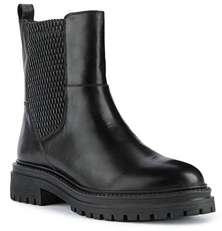 Geox D Damiana E, Botines para Mujer, Negro (Black), 39.5 EU
