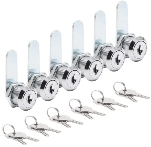 Uenhoy 6 Pack Cam Locks, Keyed Alike - 3/4 (20mm) Set for Drawers, Mailbox, Tool Box, RV, File Cabinet Locks with Keys