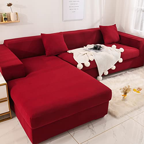 Amsg Elastischer Sofabezug Elastischer Antirutsch Stretchhusse 1/2/3/4 Sitz Weich Stoff Möbelschutz Verzieren (L-Förmige Ecksofas Müssen Zwei Gekauft Werden),F,XL235~300cm