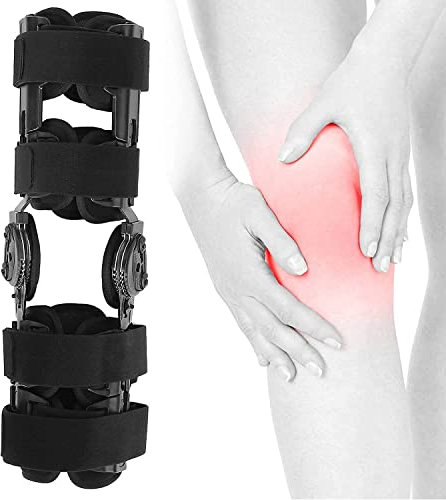 Kniebandage mit Scharnier, Arthrose, zur Ruhigstellung der Knieschiene, für Orthosestabilisator, verstellbare Erholungsunterstützung für die orthopädische Rehabilitation nach OP-Meniskus, gerissen