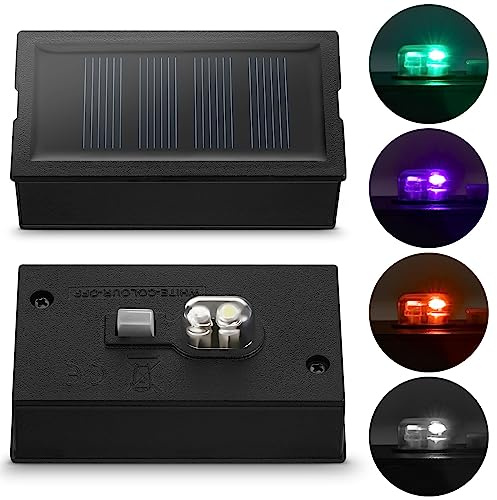 Weewooday 2 Stück Solarleuchten Ersätze 4 x 7 cm LED Solar Deckel Ersatzteile mit Licht Leuchten Ersatzoberteile Solarlampen Solarpanel Solarmodule für Gartenleuchte Gläser Laternen Außen Balkon