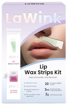 LaWink Wachsstreifen wax strips Kaltwachs Enthaarungs Streifen Oberlippen Wachsstreifen cold wax strips wachsstreifen haarentfernung Gesichtsenthaarung 20 stk