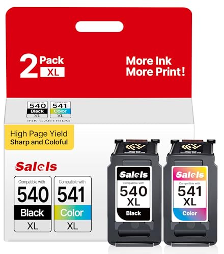Salols 540XL and 541XL Ink Cartridges Replacement for Canon 540 and 541 Ink Cartridges Printer Ink PG540 Black CL541 Colour XL for Canon Pixma TS5150 TS5151 TS5100 MG3600 MG3650S MG3650 MG4250 MX475