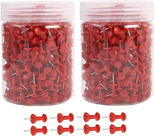 XYWHPGV 1000 Stück 3/8 Zoll Karte Push Pins Reißnägel Kopfnadeln Korktafeln Karten Bildaufhängung für Home Office Rot(53df6 efdbc 276d7 e7aee fced1 32c03