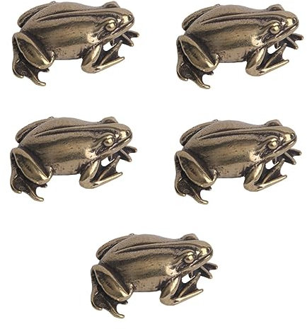 ABOOFAN 5st Frosch Tischdekoration Figuren Blumentopf Aus Metall Lichthausdekorationen Für Zu Hause Tierstatuenverzierung Dekoration Autodekoration Kupfer Messing Kunsthandwerk