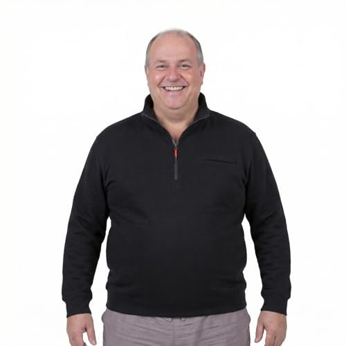 ADAMO Taglie Forti Troyer Uomo Serie Milos 2XL-14XL, Nero , XXXXXL