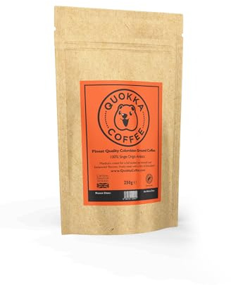 Quokka Coffee 250g Ground Coffee Resealable – 100% Colombian Arabica, Medium Roast Speciality Coffee Beans, Rainforest Alliance Certified, Single Origin, Carbon Neutral