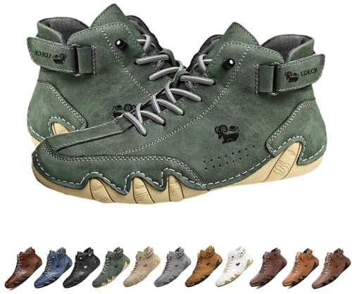 Bottes hautes en daim faites à la main en Italie, Beck Shoes Baskets décontractées légères et imperméables for hommes, chaussures pieds nus for hommes for la randonnée et la conduite, bottes Chukka(ve