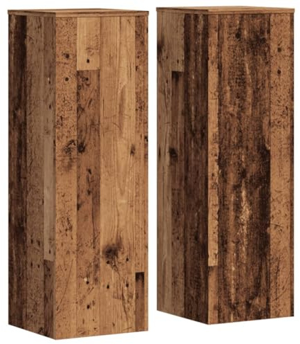 vidaXL Pflanzenständer 2 Stk. Altholz-Optik 33x33x100 cm Holzwerkstoff