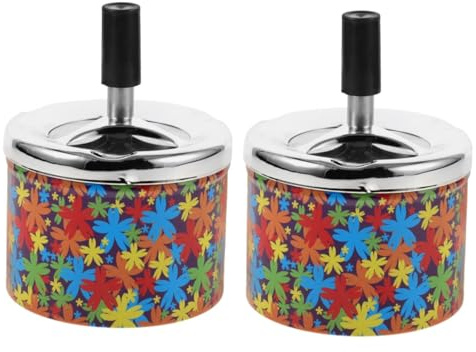 iplusmile 2pcs Metal Decorative Ashtray Automatic Extinguishing Cigarette Ashtray for Desktop Home Use Souvenirs Souvenir from