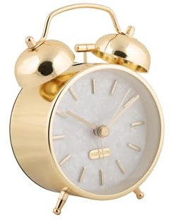 Karlsson Wecker Pearl Glow - Gold - Ø8cm | Rund - skandinavisch - Eisen - Wecker für Schlafzimmer
