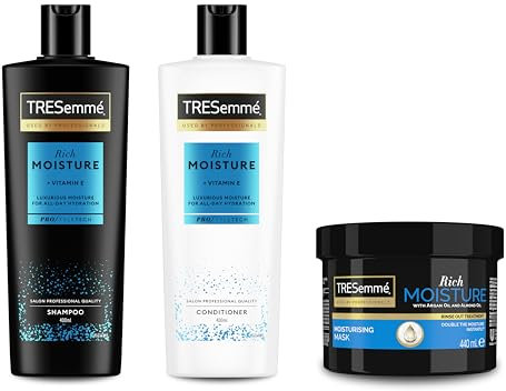 Tresemmé Hidratación Profunda Champú, Acondicionador y Mascarilla Capilar, para cabello seco y dañado 400 ml + 400 ml + 440 ml