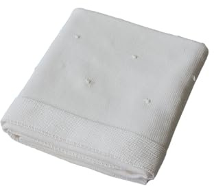 copertina in maglia, per lettino, misura cm 110x150 pois bianco