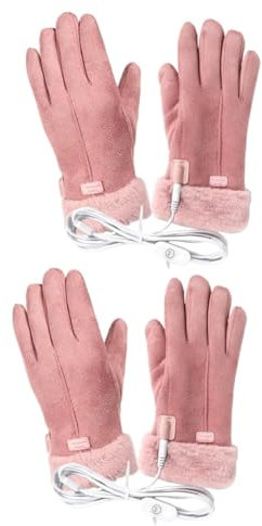 Supvox 5 Sätze Elektrische Handschuhe beheizbare Damenhandschuhe Winter handwärmer USB beheizte Handschuhe winterhandschuhe mit heizung aufladbare batterien thermische Handschuhe Leder