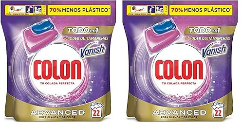 Colon Detergente Capsulas, Azul, 22 Unidad (Paquete de 2)