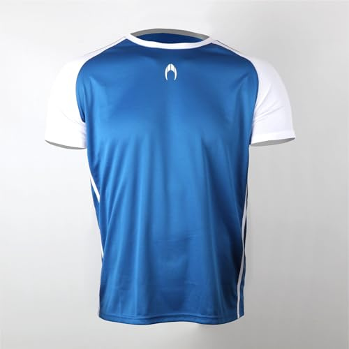 HO Soccer Akademia T-Shirt de Football en Polyester pour Adulte Bleu/Blanc Taille XXL